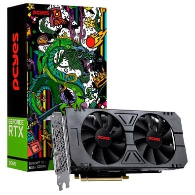 Placa de Vídeo PCyes NVIDIA RTX 2060 Graffiti Series, 6GB, GDDR6, Preto - PA2060RTX6GDF
