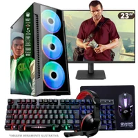 "Computador Gamer Tob, AMD Ryzen 5-4600g, 8GB, SSD 240GB, Windows 10 Pro Trial + Monitor 23"" + Teclado/Mouse, Mouse Pad, Headset"