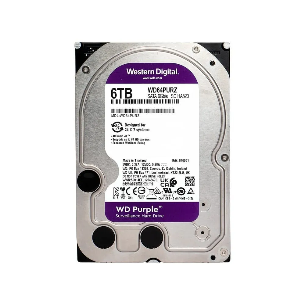 "HD WD Purple, 6TB, 3.5"", SATA - WD64PURZ"