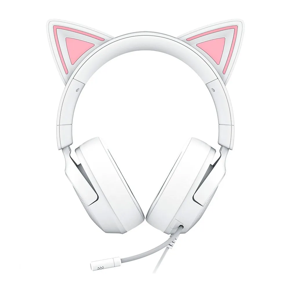 Headset Gamer Razer Kraken Kitty V3 X, RGB Chroma, Iluminação nas Orelhas, USB, Branco - RZ04-05350300