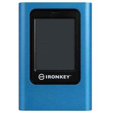 SSD Externo Kingston IronKey Vault Privacy 80, 960 GB, USB 3.2 Gen 1, Leitura: 250 MB/s, Gravação: 250 MB/s, Azul - IKVP80ES/960G