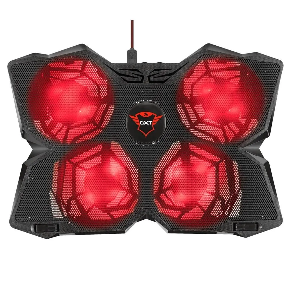 "Suporte para Notebook GXTrust 278 Yozu, Até 17.3"", com 4 Coolers e 4 Velocidades, LED, Preto - 20817"