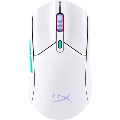 Mouse Gamer Sem Fio HyperX Pulsefire Haste 2 Core Wireless, RGB, 12000 DPI, Bluetooth, Dongle de 2.4 GHz, Branco - 8R2E7AA