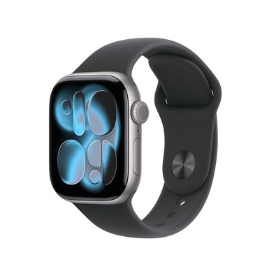 Apple Watch Series 11 GPS, Caixa Cinza-espacial de Alumínio de 42 mm, Pulseira Esportiva Preta, Tamanho P/M - MEQW4AM/A