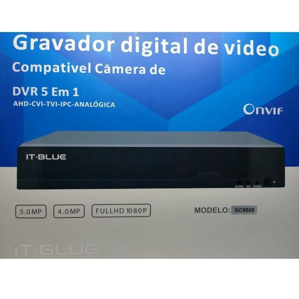 Dvr Full Hd 8 Canais 5.0mp Com Fonte E Mouse Itblue