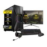 PC Gamer I7, 16GB, SSD 120GB, GTX1050, HD 1TB, Monitor 27 Polegadas