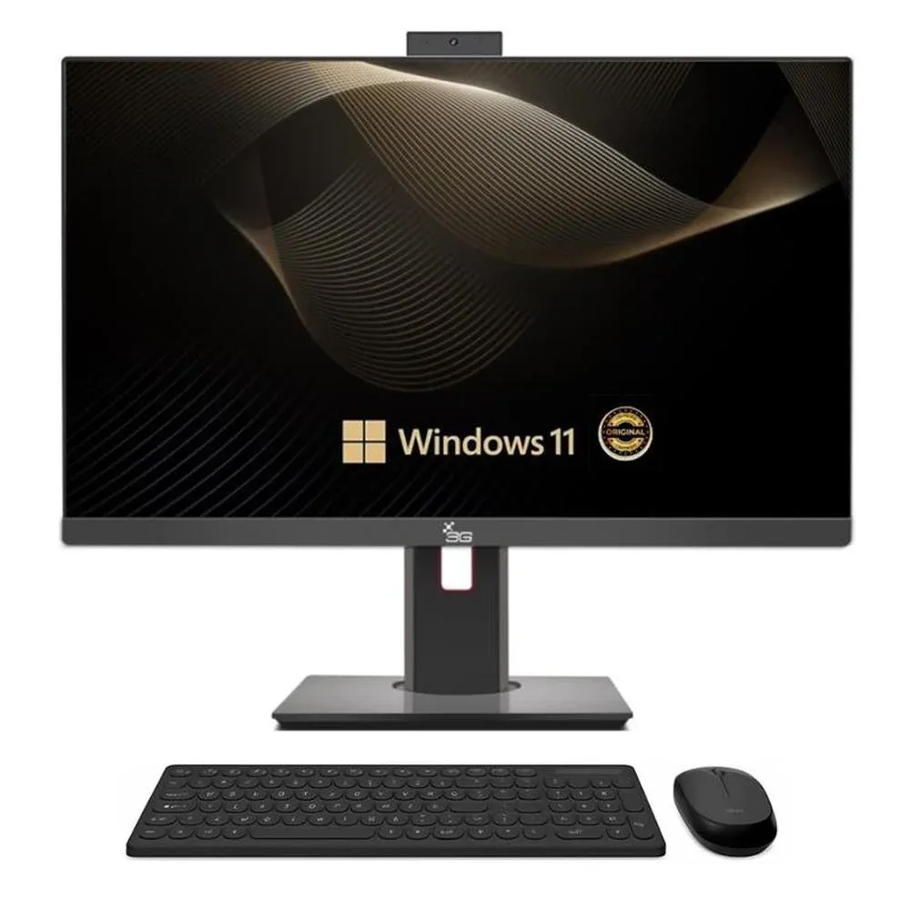 "Computador All In One 24"" Preto, Intel i5 9400, 8GB, SSD 256gb, WINDOWS 11  , Webcam, Wi-fi, 3green Unique"