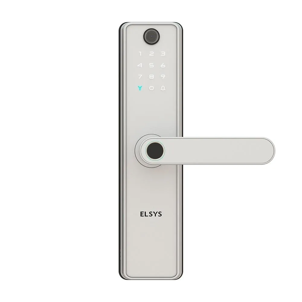 Fechadura Digital de Embutir Elsys, Wi-Fi, Biometria, Câmera, Prata - ESF-DE5100I