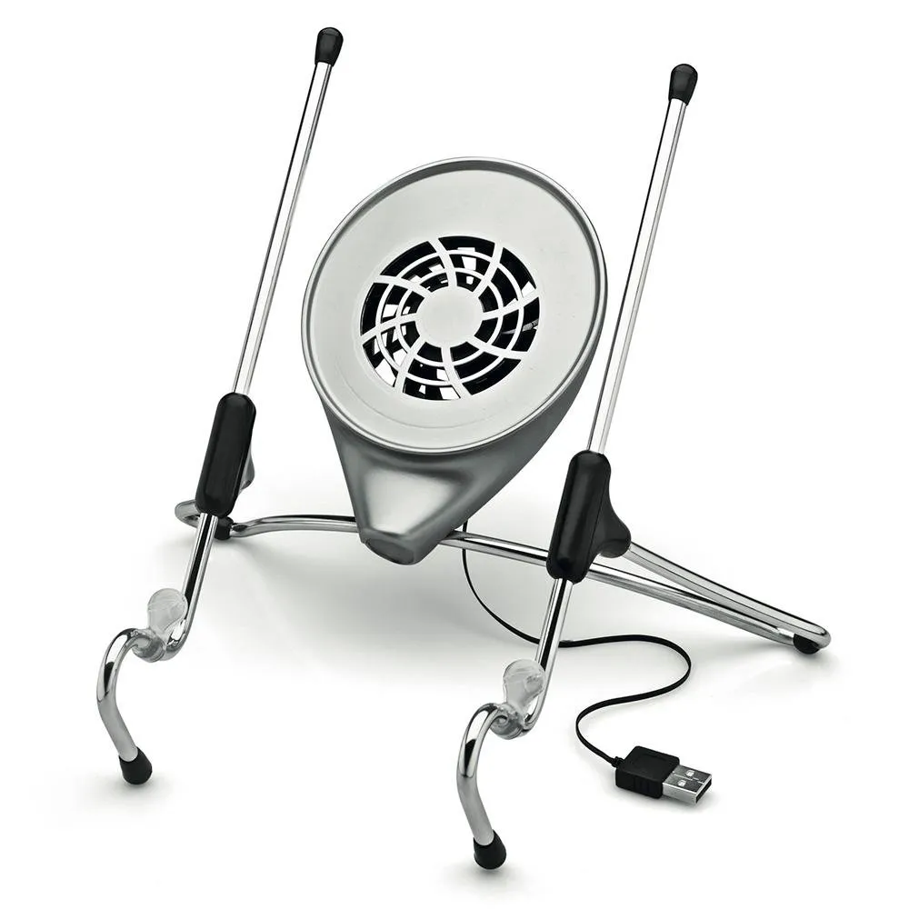 Suporte Ergonômico Octoo Uptable para Notebook com Cooler - Cromado/Cinza  UPC-01