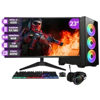 "PC Gamer Completo Bluepc Rush - Intel Core i5 6500 16gb Ddr4 Radeon Rx 580 8GB SSD 512gb Monitor 23"" 75hz Full Hd - Pgbp-rus1052"