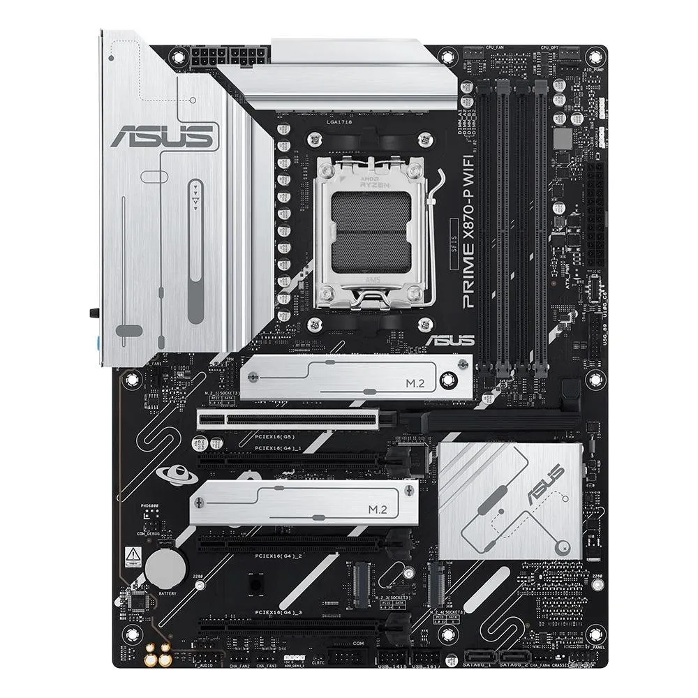 Placa Mãe Asus PRIME X870-P WIFI, AMD AM5, DDR5, WiFi 7, Preto  - 90MB1IS0-M0EAY0