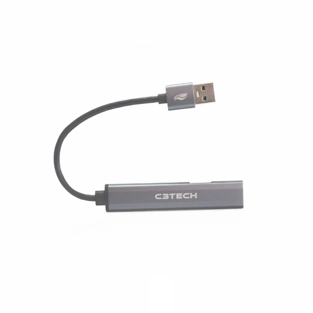 HUB C3Tech USB 3.0, para 1x USB 3.0, 1x USB 2.0, 2x USB-C 2.0, Alumínio - HU-330SI
