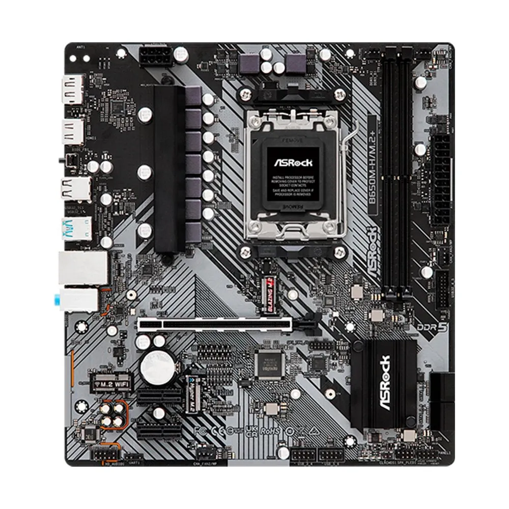 Placa-Mãe ASRock B650M-H/M.2+, Ryzen AM5 B650, Micro ATX, DDR5 - 90-MXBMS0-A0UAYZ
