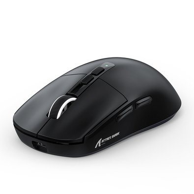 Mouse Gamer sem Fio Attack Shark X6 Ultraleve com Base de Carregamento Magnético RGB, Tri-Mode, 26.000 DPI, Sensor Óptico PAW3395, 7 Botões Programáveis - Preto