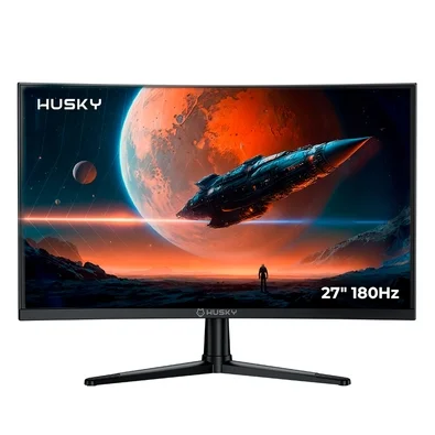 "Monitor Gamer Curvo Husky Boreal 27"", FHD, 180Hz, 1ms, Adaptive Sync, VA, DisplayPort e HDMI, HDR - HMG00527PT"