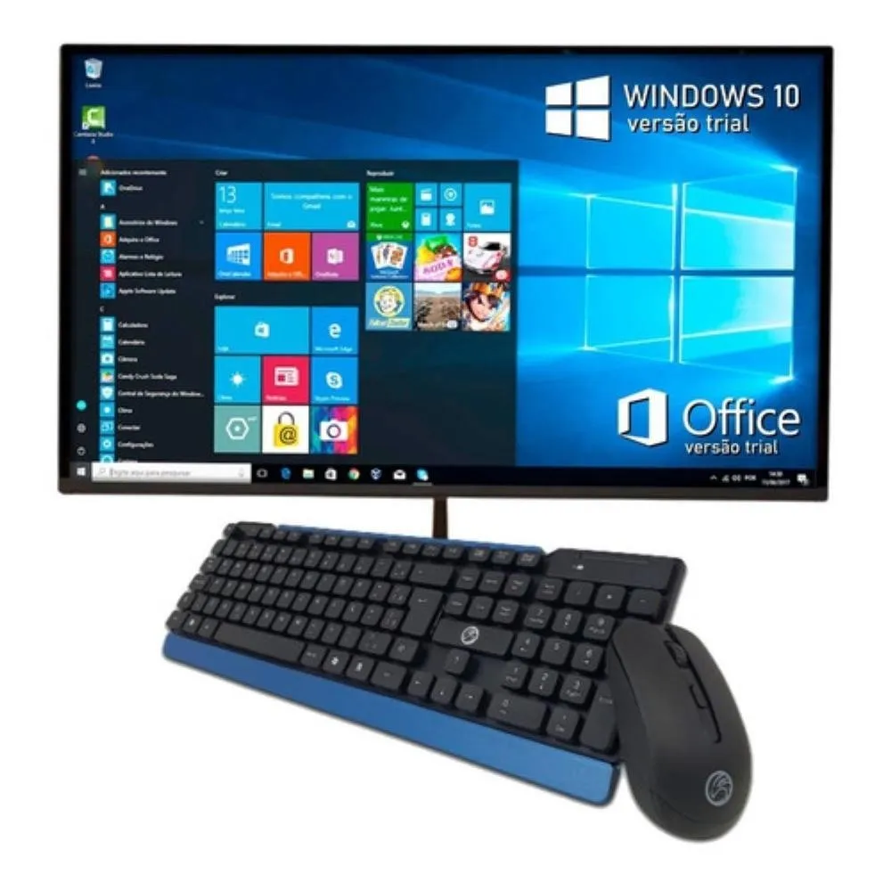 Computador All In One I7 8GB Ram SSD 960gb Tela 21.5 Hd Wifi - Preto