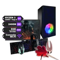 "PC Gamer Completo Ryzen 3 2200g C/ Placa De Vídeo Vega 11, SSD 240GB, Ram8 Gb, Wi-fi, Fonte 300w E Monitor De 20"""