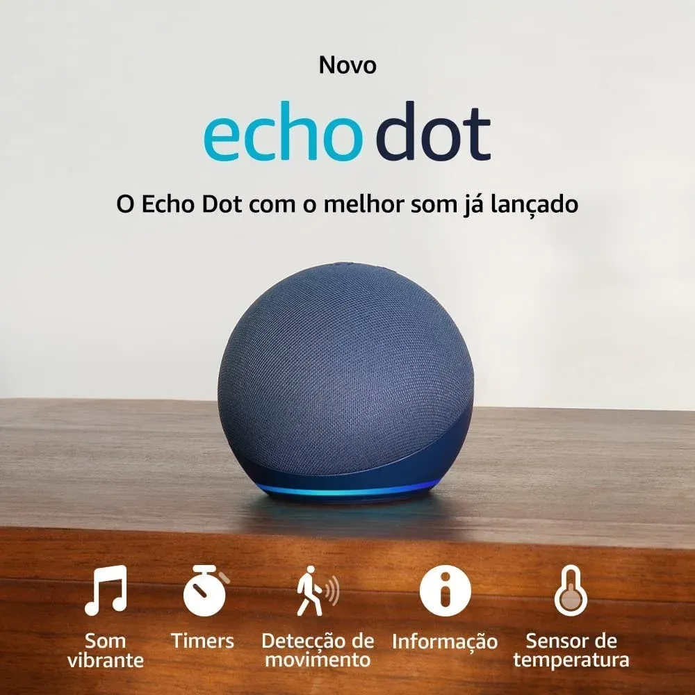 Alexa Amazon Echo Dot (5th Gen) Com Assistente Virtual Alexa   Em Português Azul