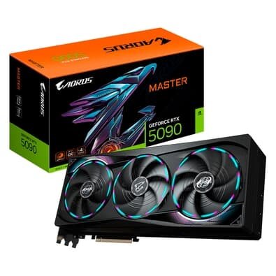 Placa de Vídeo Gigabyte RTX 5090 AORUS MASTER 32G NVIDIA GeForce, 32GB, GDDR7, RGB, G-Sync, Ray Tracing, DLSS 4, HDR - GV-N5090AORUS M-32GD