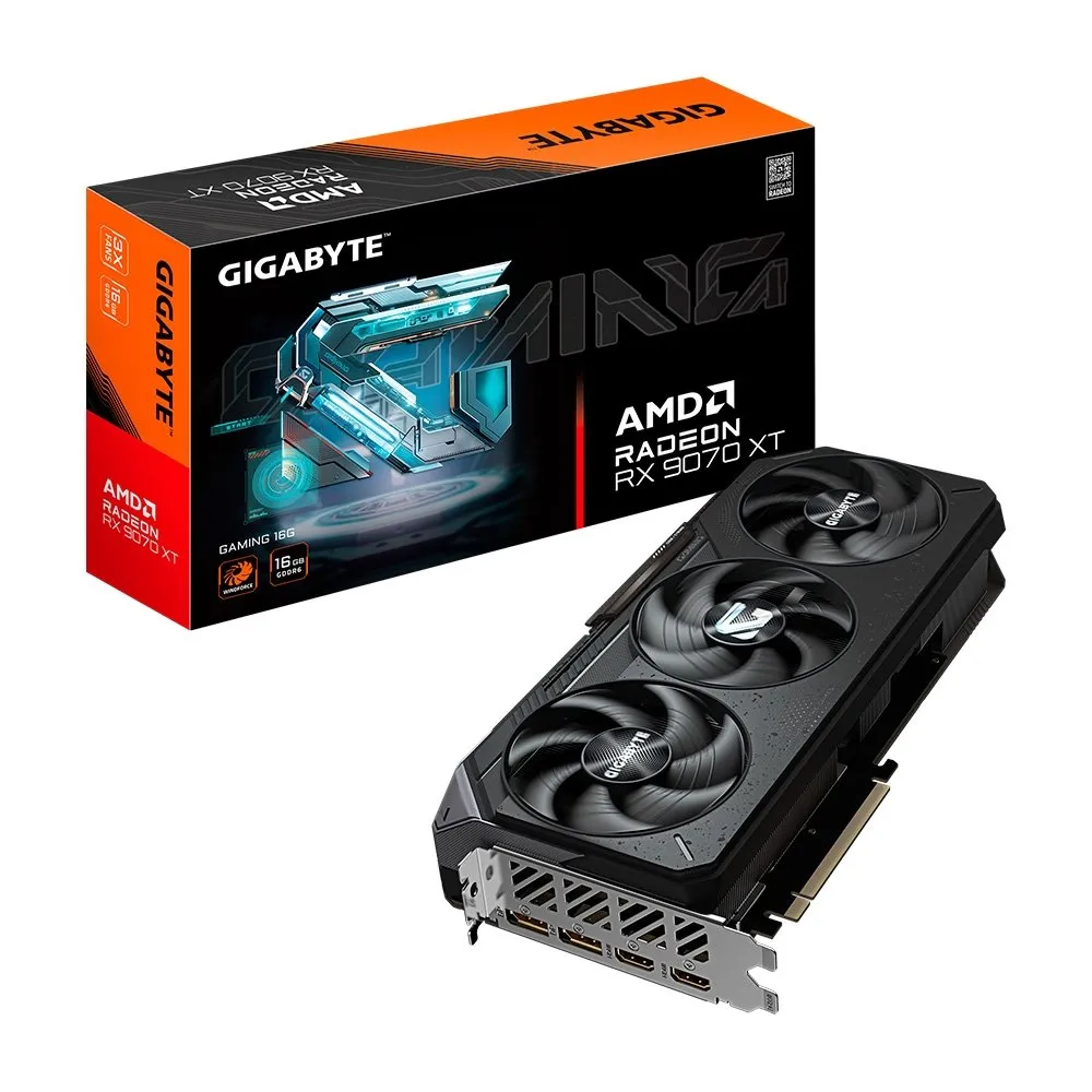 Placa de Vídeo RX 9070 XT GAMING 16G AMD Radeon Gigabyte, 16GB, GDDR6, 256bits, RGB - GV-R9070XTGAMING-16GD