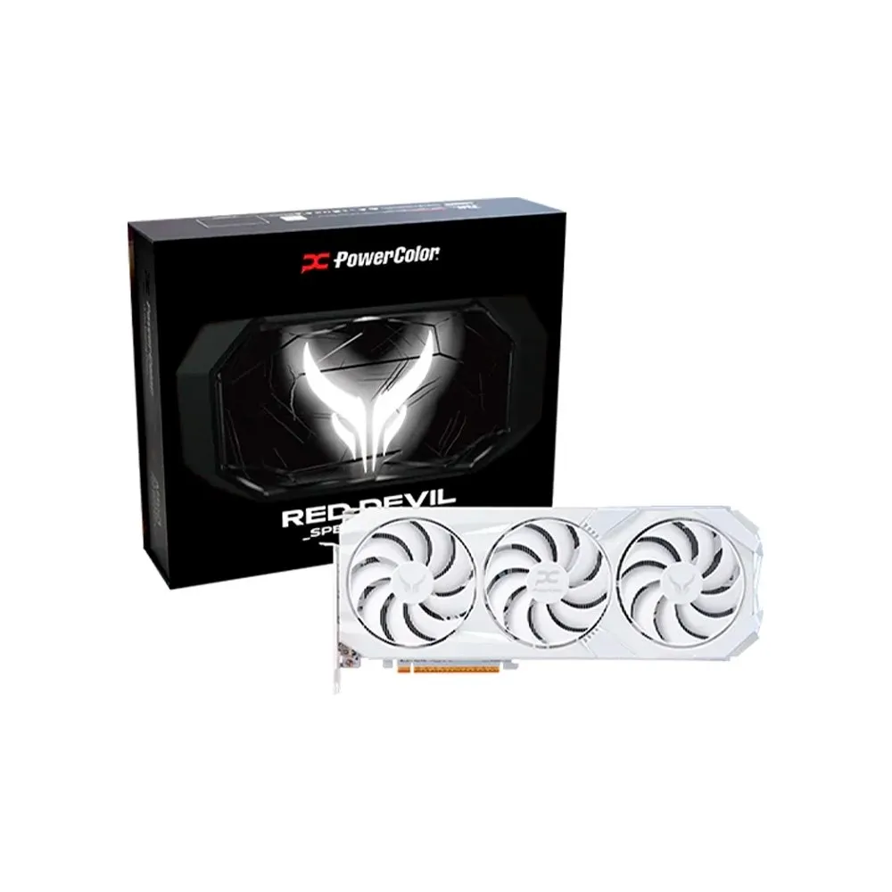 Placa de Vídeo PowerColor Red Devil Spectral White AMD Radeon RX 9070 XT 16GB GDDR6 - RX9070XT 16G-E/OC/WHITE