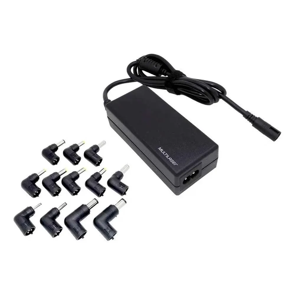 Fonte Carregador P/ Notebook Compacto, 65W, 12 Conectores, Multi - Cb082