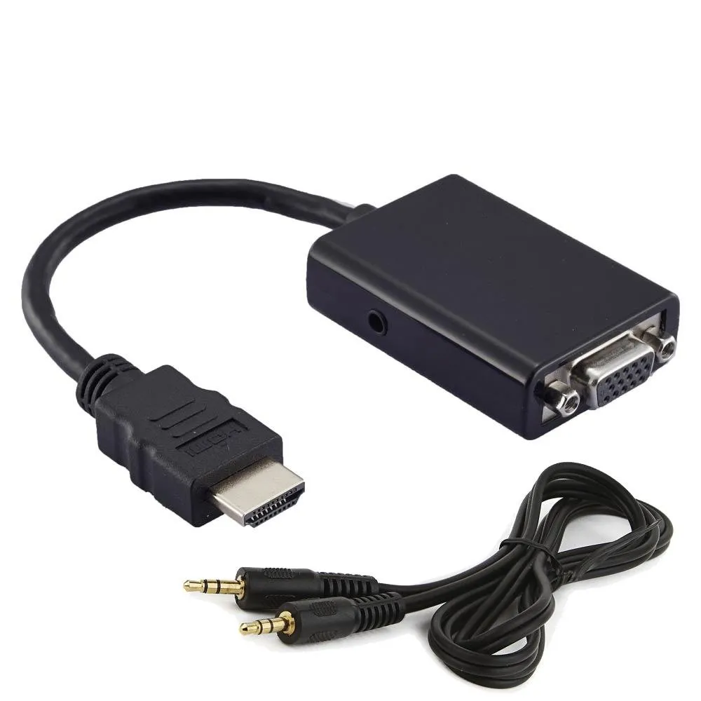 Cabo Adaptador HDMI Macho para VGA Fêmea + P2 MD9 - 7108