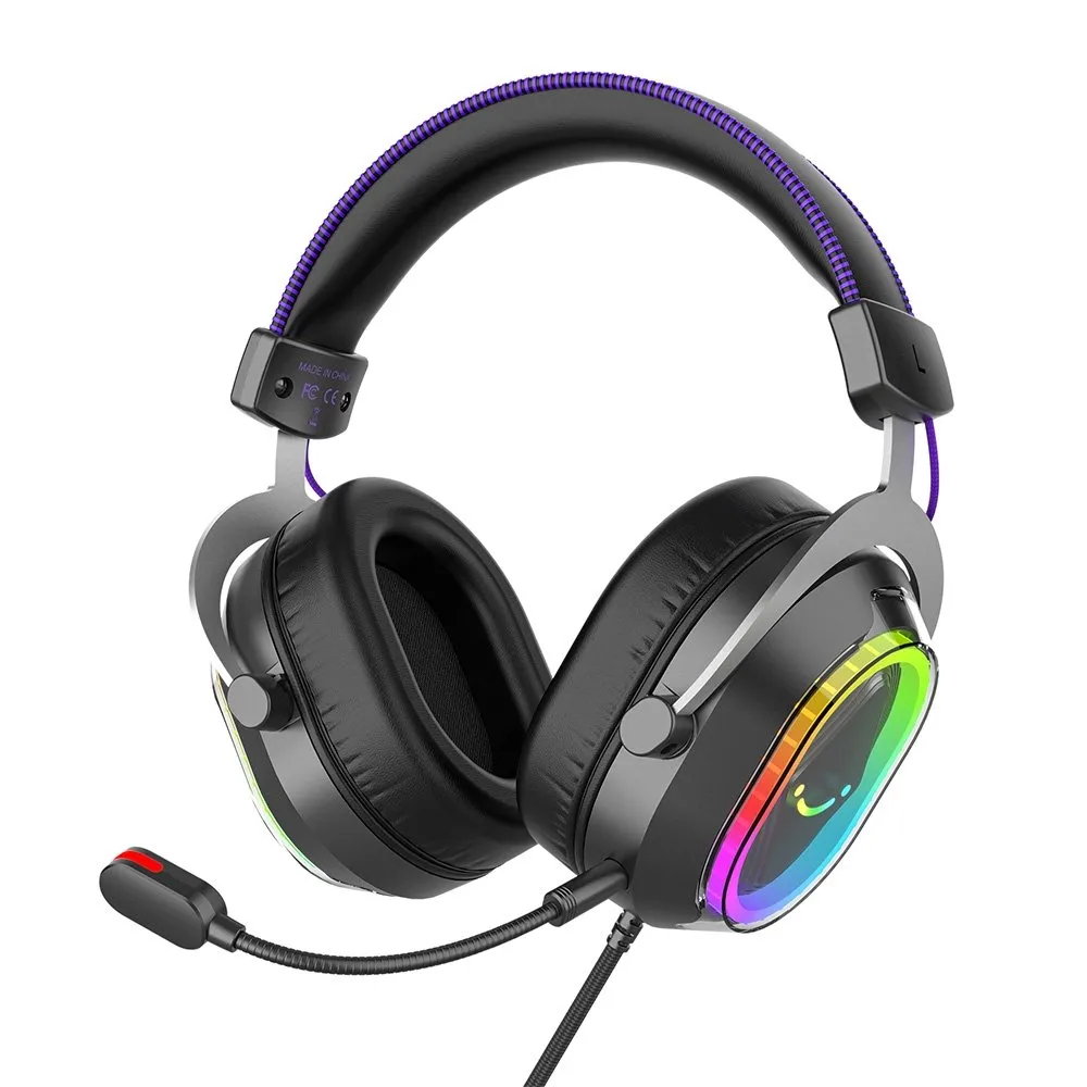 Headset Gamer Fifine AmpliGame H13, 7.1 Surround, Microfone Removível, RGB, para PC/PS5/Xbox, Preto - H13
