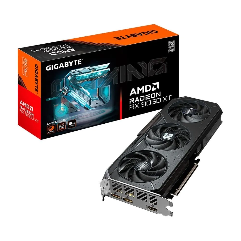 Placa de Vídeo Gigabyte RX 9060 XT Gaming OC AMD Radeon, 8GB, GDDR6, 128bits, Tripe Fan, OpenGL 4.6 - GV-R9060XTGAMING OC-8GD