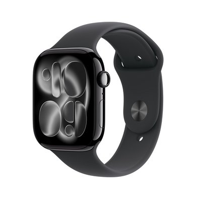 Apple Watch Series 11 GPS, Caixa Preta Brilhante de Alumínio de 46 mm, Pulseira esportiva Preta, Tamanho P/M - MEUW4AM/A