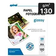 Papel fotográfico A4, 130g, glossy paper, G130-50, Spiral - PT 50 FL
