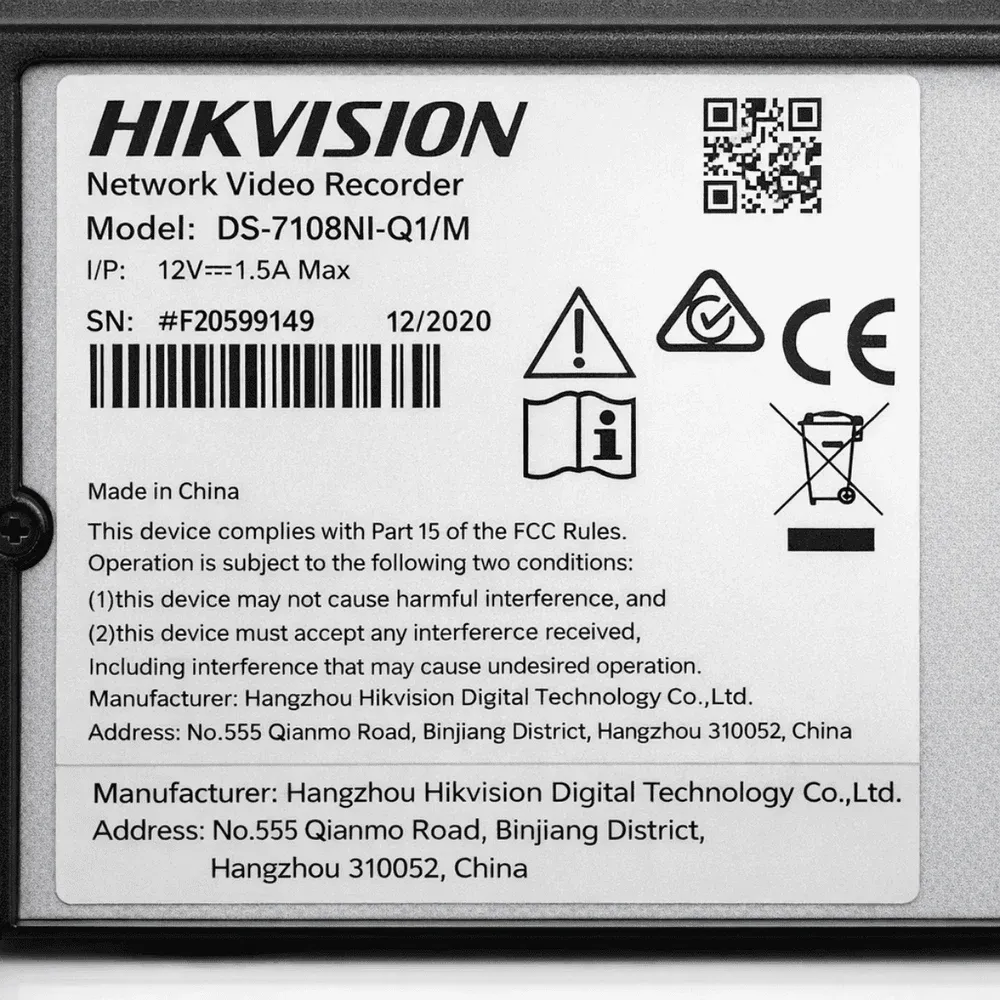 Nvr Hikvision 8 Canais 4mp H.265+ Ds-7100ni-q1/m Gravador Ip