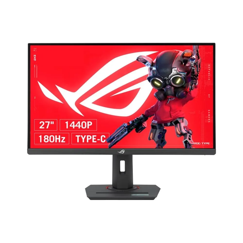 "Monitor Gamer ASUS ROG Strix 27"", QHD, 180Hz, 1ms, Fast IPS, VRR, G-Sync, FreeSync, HDR 400, USB-C, Altura Ajustável - XG27ACS"