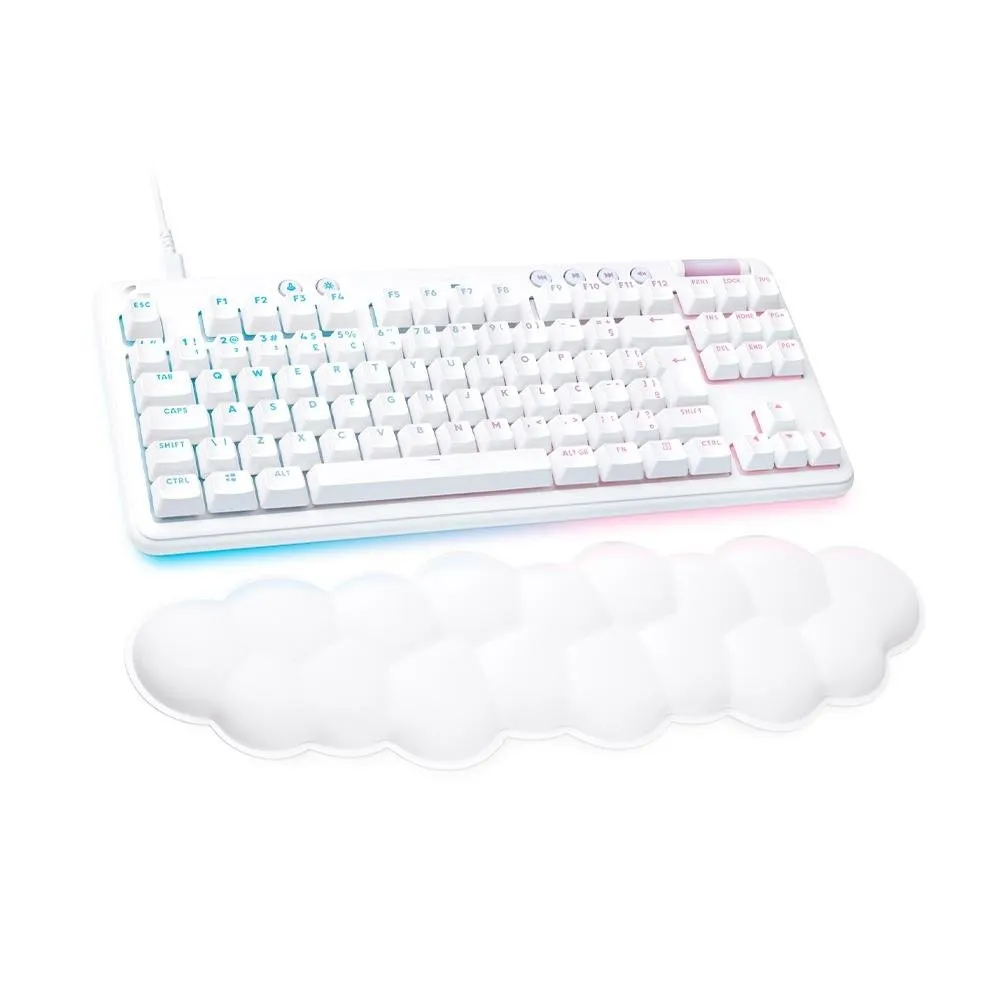 Teclado Mecânico Gamer Logitech G713, Coleção Aurora, Switch GX Red Linear, RGB LIGHTSYNC, Layout ABNT2, Apoio para Mãos, Branco - 920-010705
