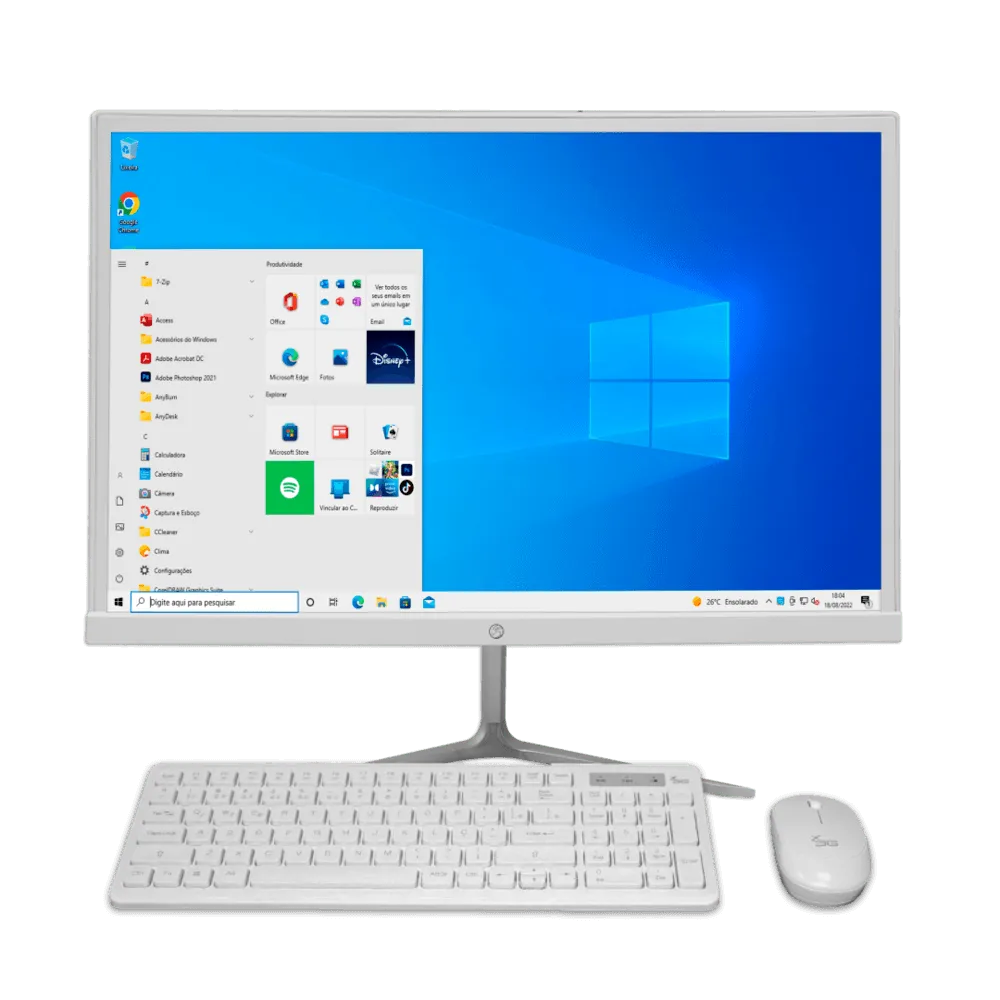 Computador All In One I7 16gb Ram SSD 960gb Tela 19 Hd Wifi - Branco