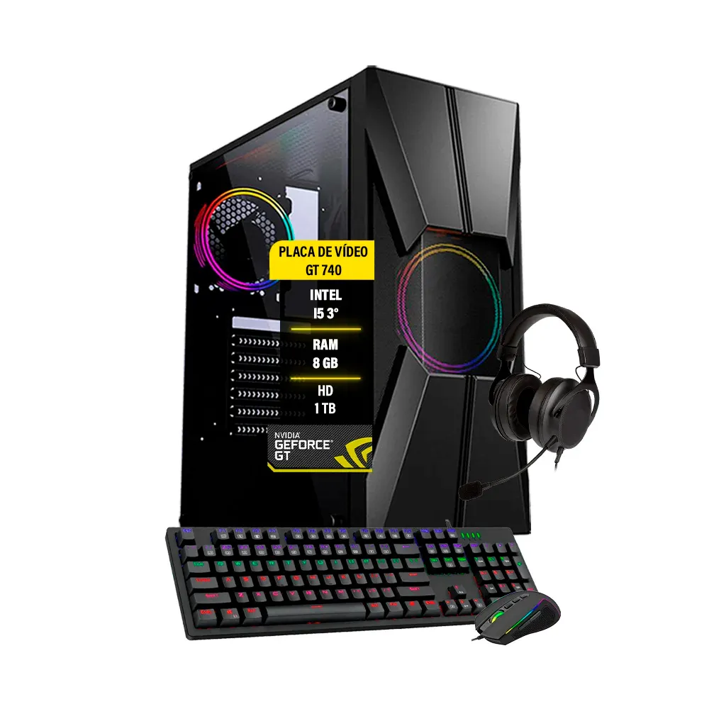 Computador Gamer Maximus i5, GT 730 4GB, 8GB, HD 1TB, Wi-Fi