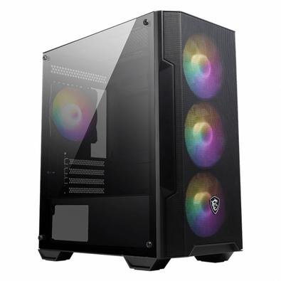 Gabinete Gamer MSI MAG Forge M100A, Mid Tower, Lateral em Acrílico, 4x FANs ARGB, M-ATX, Preto - M100A