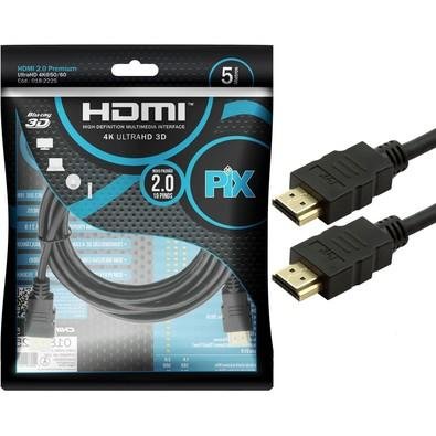 Cabo HDMI 2.0 4K PIX, 5 Metros, 19 Pinos - 018-2225