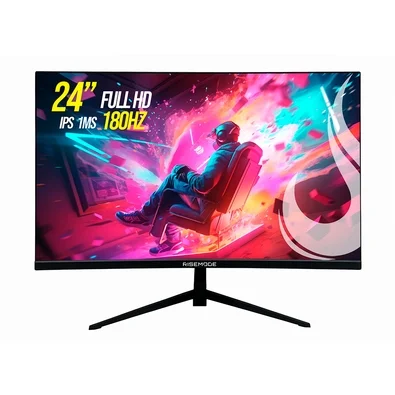 "Monitor Gamer Curvo Rise Mode 24"", Full HD, 180Hz, 1ms, IPS, HDMI e VGA, Preto - RM-MOG-24C180FH-B"