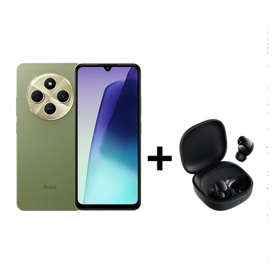 "Kit Smartphone Xiaomi Redmi 14c Br, 256GB, 4+4GB RAM Virtual, Octa Core, Tela 6.88"", Verde + Fone Bluetooth Xiaomi - CMB401VRD-F"