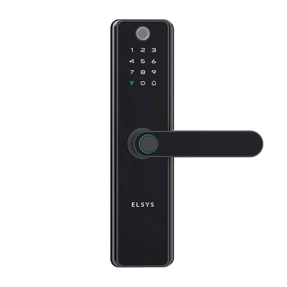 Fechadura Digital de Embutir Elsys, Wi-Fi, Biometria, Câmera, Preto - ESF-DE5100I