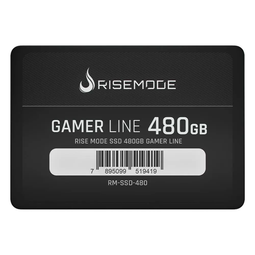 SSD Rise Mode Gamer Line, 480GB, SATA III, Leitura: 530MB/s, Gravação: 520MB/s, Preto - RM-SSD-480