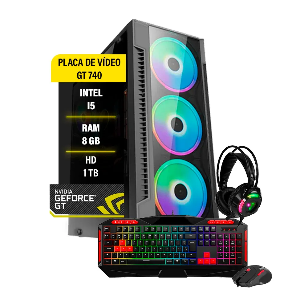 Computador Gamer I5, GT730, HD 1TB, Fonte 500W Real, 8GB, Wi-Fi