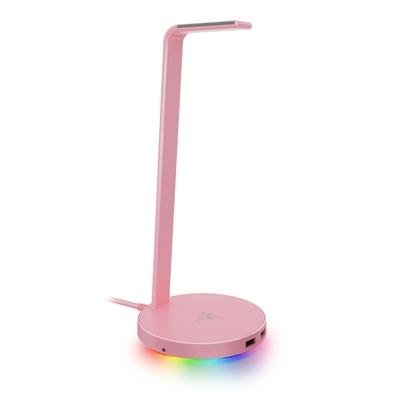 Suporte para Headset Gamer Razer Station V2 Quartz Pink, Surround Sound 7.1, Chroma, 2 Portas USB 3.1 - RC21-01510200-R3M1