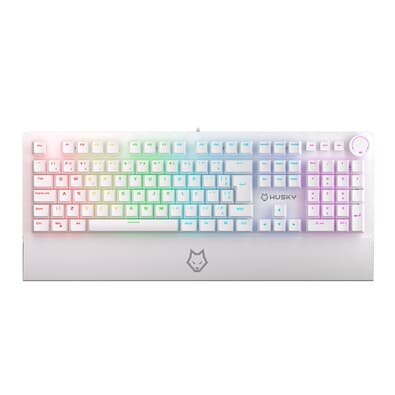 Teclado Mecânico Gamer Husky Anchorage Full Size, RGB, Switch Gateron EF Red, ABNT2, Branco - HTG200BRVR