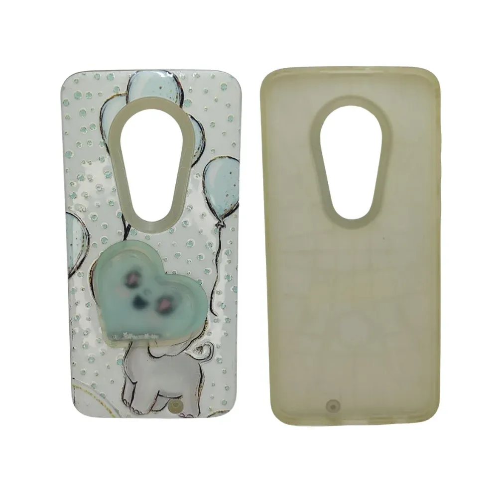 Capa Capinha Celular Moto G7 E G7 Plus Anti-queda E Impacto Roxo Paris:elefante Coração