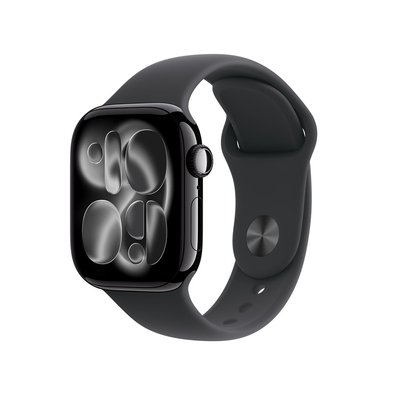 Apple Watch Series 11 GPS, Caixa Preto Brilhante de Alumínio de 42 mm, Pulseira Esportiva Preta, Tamanho M/G - MEQU4AM/A