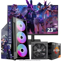 PC Gamer Amd Ryzen 5 5600gt, 16gb Ram, Placa De Video Radeon Vega 7, SSD 240GB, Fonte 550w + Monitor 23” LED 75hz