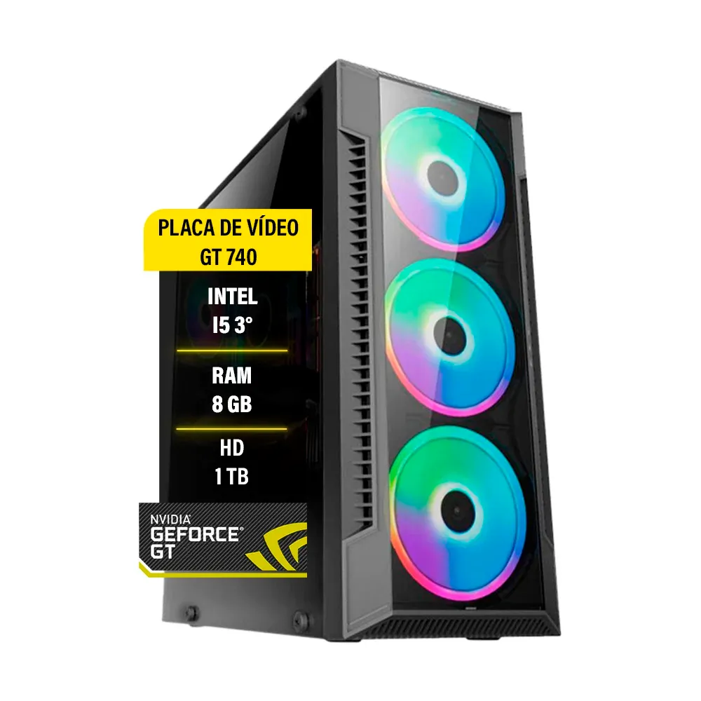 Pc Gamer Maximus I5 Gt 740 Hd 1tb Fonte 500w Real Memória 8gb Wi-fi