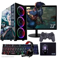 "Computador PC Gamer Completo Tob Intel Core I7 SSD 240GB 8GB Teclado Mouse Mouse Pad E Headset Gamer Joystick Monitor 23"" WINDOWS 10 Pro Trial"